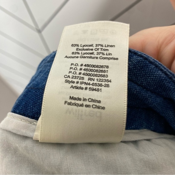 Wilfred Blue Linen Blend Drawstring Shorts - Size 0 - Picture 4 of 5